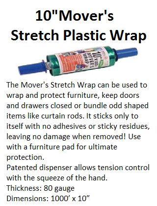 10 inch Movers Stretch Plastic Wrap
