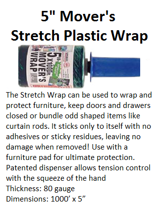 5 inch Movers Stretch Plastic Wrap