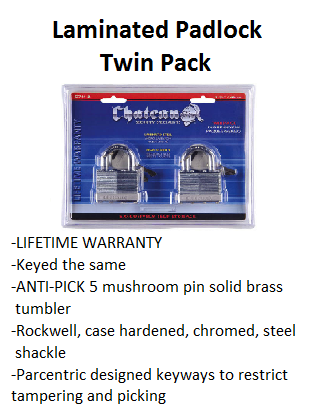 Laminated Padlock Twin Pack