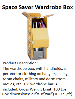 Spacesaver wardrobe 9x14 hanger box