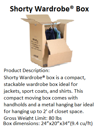 shorty wardrobe 9 14 packing box hanger